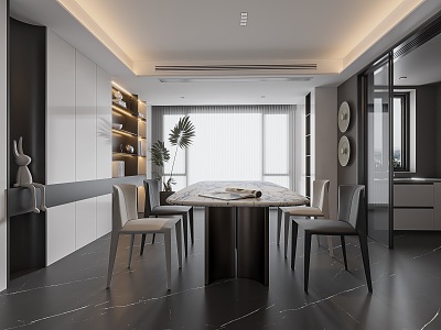 Modern Home Restaurant Dining Table and Chair Combination Wine Cabinet Combination Jewelry model