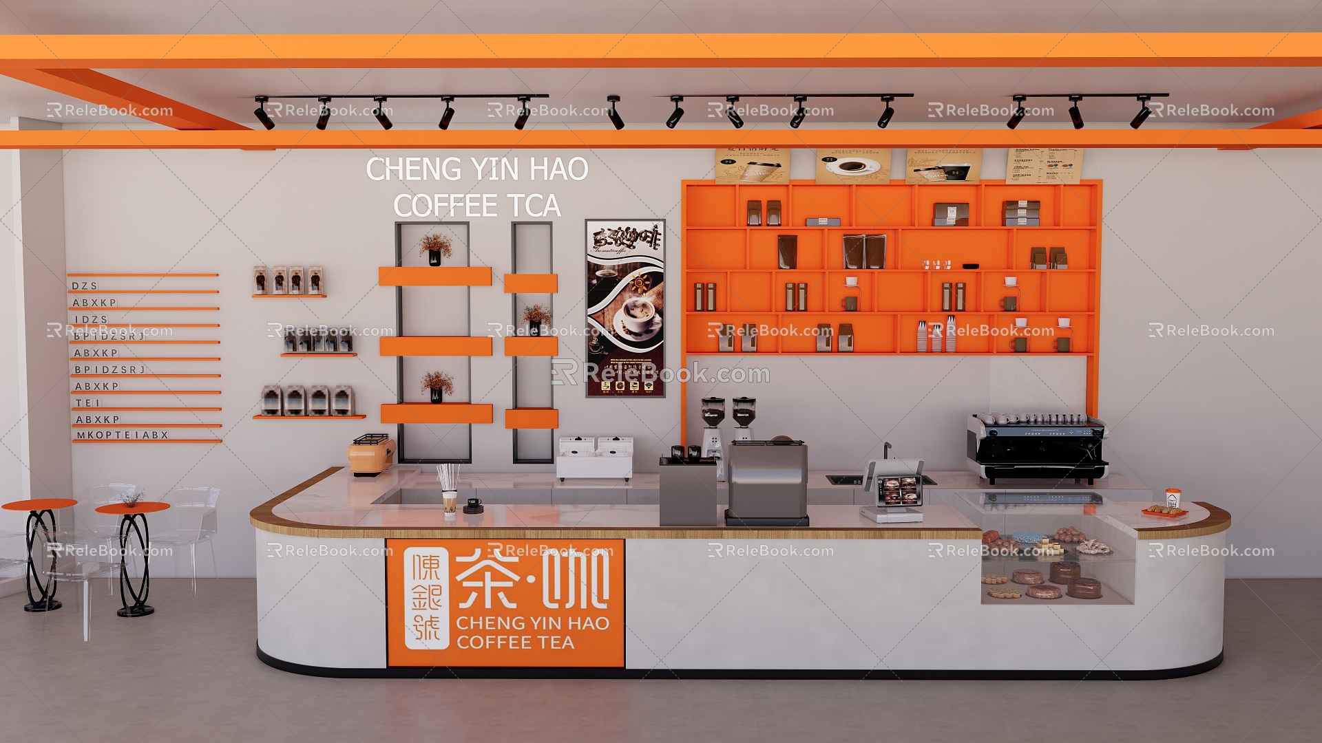 Catering space tooling coffee shop dessert shop milk tea shop hotpot shop barbecue shop candy shop Chinese restaurant snack shop model