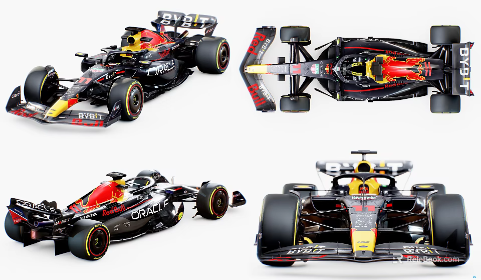Formula 1 Race Car Design With Multiple Angles And Aerodynamic Features 3d model 