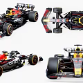 Formula 1 Race Car Design With Multiple Angles And Aerodynamic Features