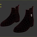Black Leather Chelsea Boots With Elastic Side Panels And Pull Tab Design 3d model