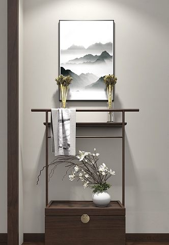 New Chinese-style Storage Rack Combination 3d model