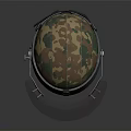 Camouflage Military Helmet With Metal Face Shield And Adjustable Strap