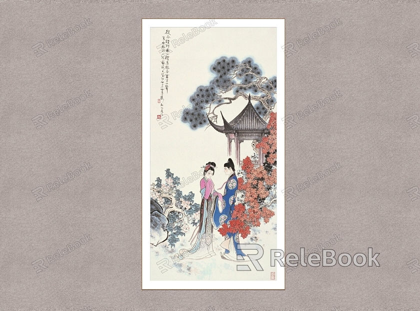 Chinese Decorative Painting West Chamber Gu Bingxin Flower and Bird Painting model