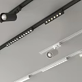 Black And White Track Mounted LED Downlights And Spotlights For Modern Home Lighting