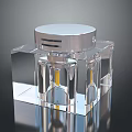 Luxury Transparent Square Crystal Perfume Bottle With Shiny Silver Cap Design