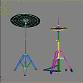 Musical Instruments Cymbals With Sturdy Stands For Drum Set Performance 3d model