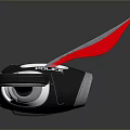 Futuristic Remote Control Racer With Black White Body Red Antennas And Round Propellers