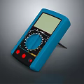 Blue Digital Multimeter With LCD Display Dial And Red Buttons For Electrical Testing