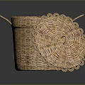 Handwoven Wicker Storage Basket With Lid And Handles For Home Use