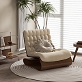 Cream Lazy Sofa Side Radiator 3d model