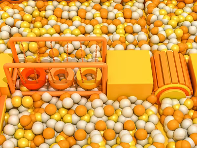 Colorful Playground Equipment With Ball Pit Swings And Building Blocks 3d model