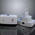 Modern White Electronic Devices Power Adapter and Network Extender with Plug and Interface Design