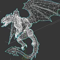 Game and Movie Character Mechanical Dragon With Flaming Wings Sharp Claws And Metallic Body