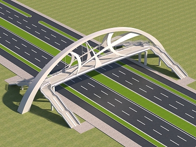 Landscape pedestrian bridge 3d model