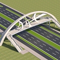 Landscape pedestrian bridge 3d model