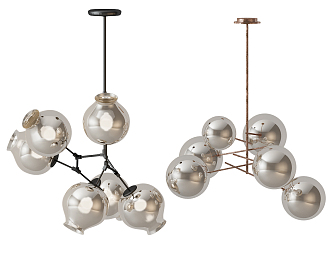 Modern chandelier luminaire combination 3d model