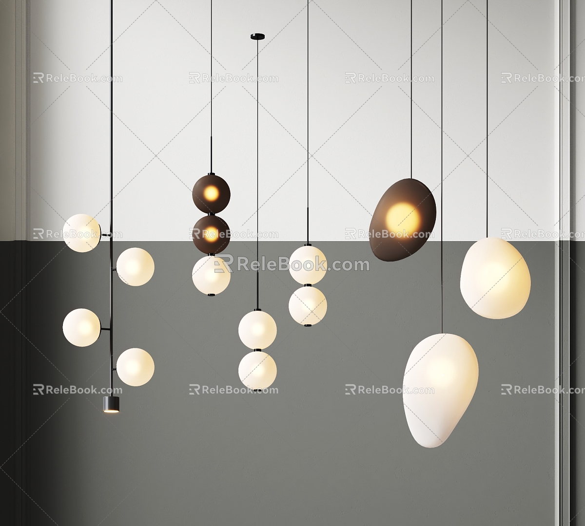 Modern chandelier chandelier combination 3d model