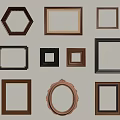 Various Shaped Decorative Photo Frames In Wooden Black Brown Styles And Sizes