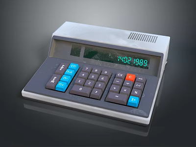 Professional Office Calculator Appliance With Digital Display Numeric Keypad Function Buttons For Office Use 3d model