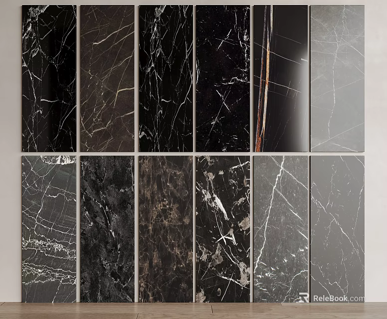 Elegant Marble Wall Panels With Diverse Textures For Modern Interior Decor 3d model