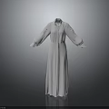 White Long Sleeve Shirt Dress With Buttoned Front And Simple Design