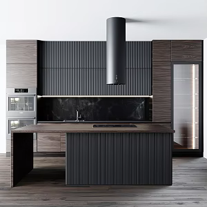 Modern Cabinet Middle Island Table 3d model