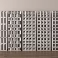 Modern White Room Dividers With Various Grid Patterns For Interior Decor 3d model