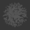3D Rendered Green Bushy Plant With Rounded Shape And Dense Thin Leaves On Black Background