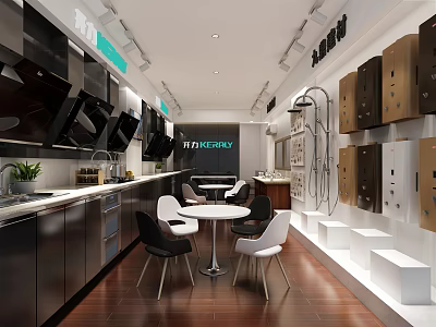 Modern specialty store kitchenware appliance store range hood gas water heater 3d model