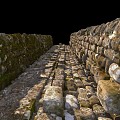 Slab road with channel stone wall 3d model