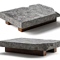 Quiet Stone Coffee Table Rectangular Coffee Table Rock Coffee Table Marble Coffee Table 3d model