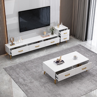 TV cabinet TV cabinet coffee table combination 3d model