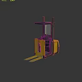 Industrial Forklift Yellow And Black With Forks And Lift Mast For Warehouse Use