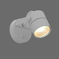 Modern White Wall Light with Adjustable Head and Sleek Round Base Design 3d model