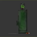 Green File Cabinet With Drawers Yellow Labels Potted Plant On Top And Scattered Papers