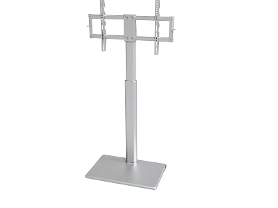 Silver Metal Floor TV Stand With Stable Base And Mounting Brackets 3d model