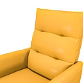Modern Yellow Leather Single Sofa With Comfortable Backrest And Black Base 3d model