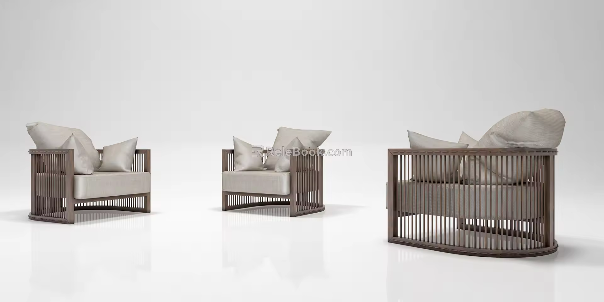 New Chinese Style Single Sofa Chair 3d model