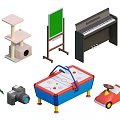 Diverse Furniture Collection Including Wardrobe TV Piano Chair Kids Play Table and Sofa