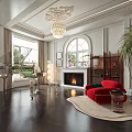Elegant Piano Room Interior With Grand Piano Fireplace And Large Windows