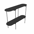 Black Metal Frame Shelf With Multiple Open Layers For Modern Home Storage 3d model