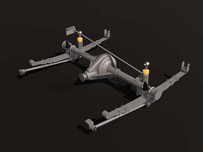 Automotive Suspension System With Metal Brackets Coil Springs And Control Arms 3d model