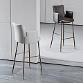 Modern Kitchen Bar Stools With Sleek Metal Frame And Contrasting Colors