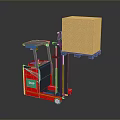 Efficient Red EPIC Forklift Handling Yellow Cargo Box In Warehouse Scene 3d model