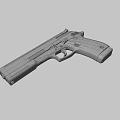 Black Tactical Pistol With Modern Design Textured Grip And Metal Components
