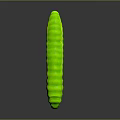Vibrant Green Caterpillar With Yellow Spots On Dark Reflective Surface 3d model