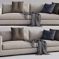 Modern Double Sofa Three-Seat Sofa Multiplayer Sofa 3d model