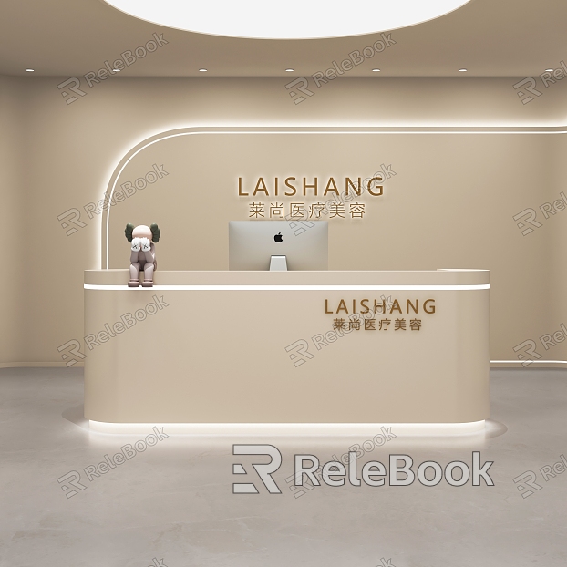 Beauty salon front desk cashier counter bar model