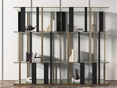 Modern Multi Tiered Metal Frame Glass Shelf Unit For Storage And Display Decor 3d model